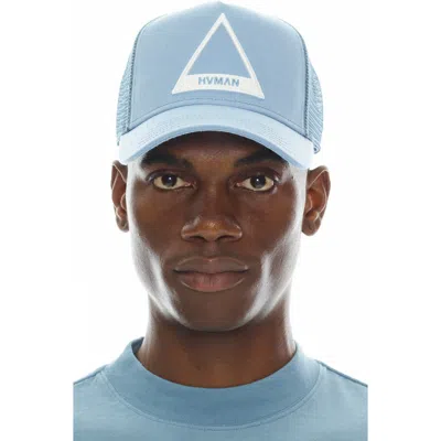 Hvman Triangle Logo Trucker Hat In Dusk Blue