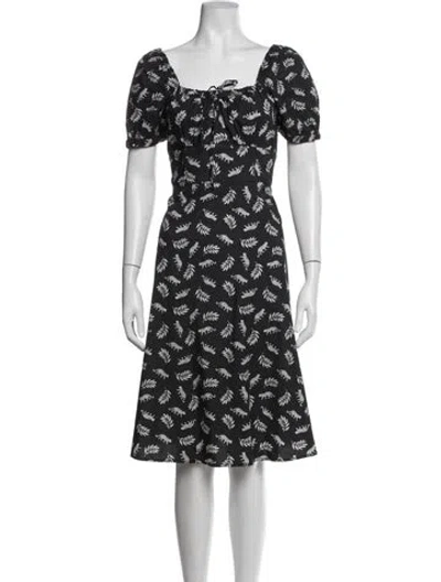 Pre-owned Hvn Animal Print Knee-length Dress In Black