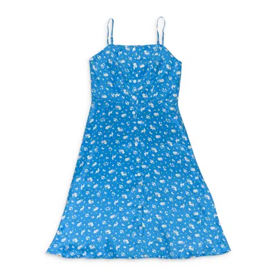 Hvn Atlanta Button Front Strappy Dress Zodiac - Turquoise In Blue