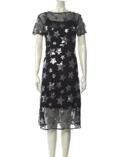 Pre-owned Hvn Floral Print Midi Length Dress W/ Tags In Black