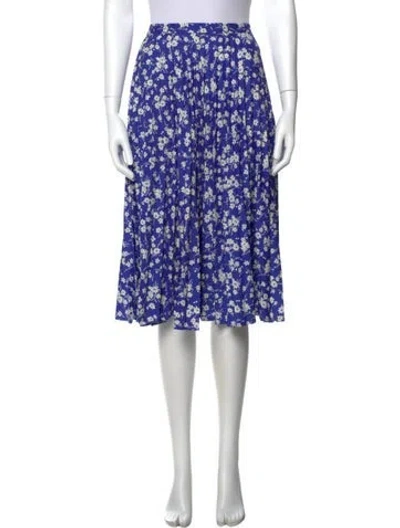 Pre-owned Hvn Floral Print Midi Length Skirt In Multi