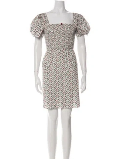 Pre-owned Hvn Floral Print Mini Dress In Multicolor