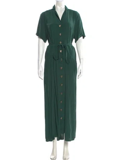 Pre-owned Hvn Long Dress In Green