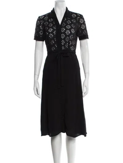 Pre-owned Hvn Midi Length Dress In Black