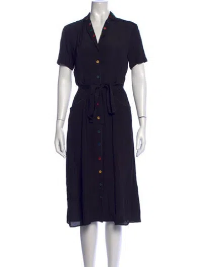 Pre-owned Hvn Midi Length Dress In Blue