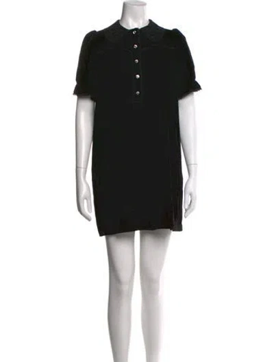 Pre-owned Hvn Mini Dress In Black
