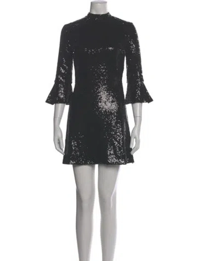 Pre-owned Hvn Mock Neck Mini Dress W/ Tags In Gray