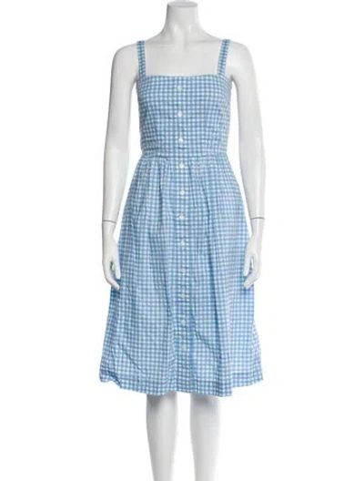 Pre-owned Hvn Plaid Print Midi Length Dress In Multi