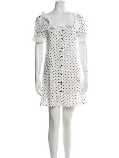 Pre-owned Hvn Polka Dot Print Mini Dress W/ Tags In White