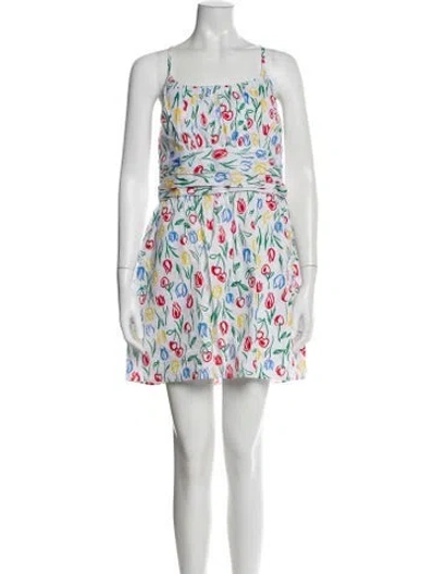 Pre-owned Hvn Printed Mini Dress W/ Tags In White