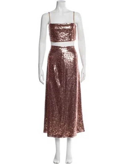 Pre-owned Hvn Sequin Embellishments Skirt Set In Pink