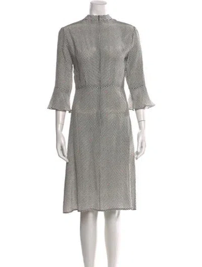 Pre-owned Hvn Silk Knee-length Dress In Black