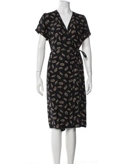 Pre-owned Hvn Silk Knee-length Dress In Black