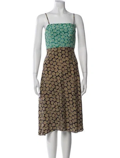Pre-owned Hvn Silk Knee-length Dress In Black