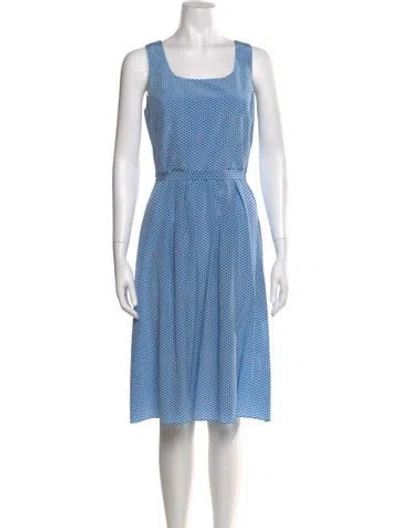 Pre-owned Hvn Silk Knee-length Dress In Blue