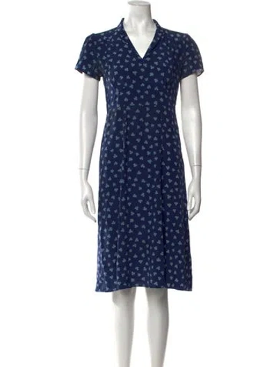 Pre-owned Hvn Silk Knee-length Dress In Blue