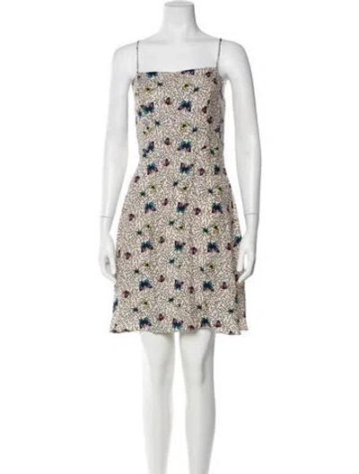 Pre-owned Hvn Silk Knee-length Dress In Neutral