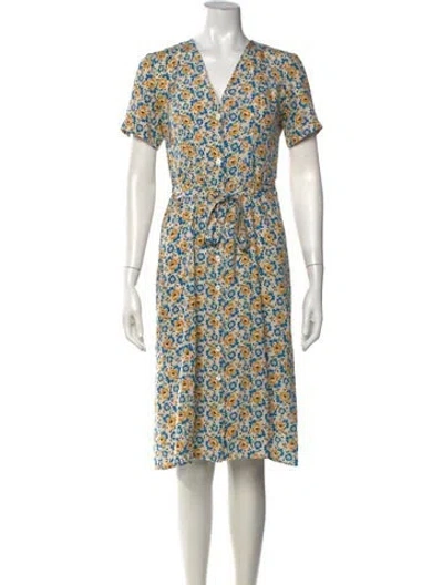 Pre-owned Hvn Silk Knee-length Dress In Neutral