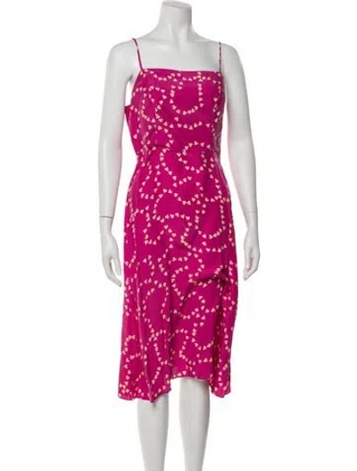 Pre-owned Hvn Silk Knee-length Dress In Pink
