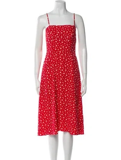 Pre-owned Hvn Silk Knee-length Dress In Red