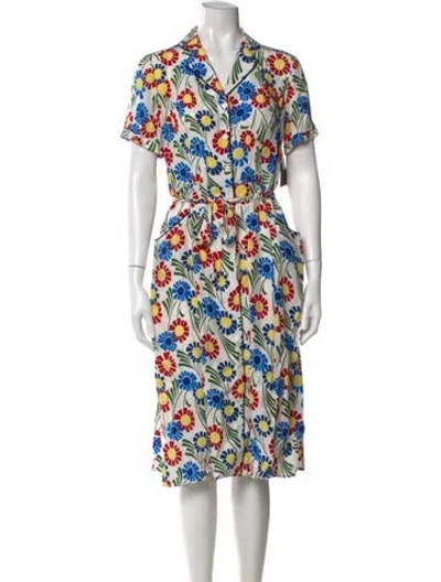 Pre-owned Hvn Silk Knee-length Dress W/ Tags In White
