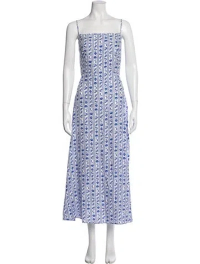 Pre-owned Hvn Silk Long Dress In Multi