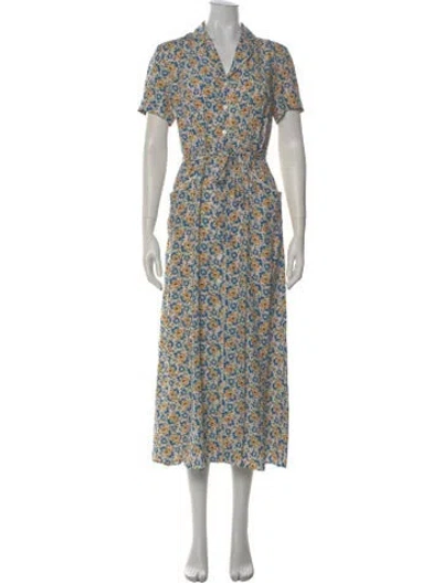 Pre-owned Hvn Silk Long Dress In Neutral