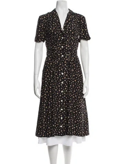 Pre-owned Hvn Silk Midi Length Dress In Black