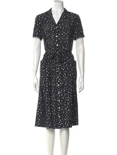 Pre-owned Hvn Silk Midi Length Dress In Multi