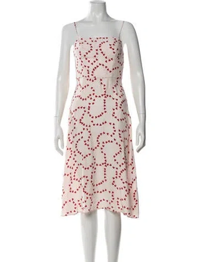 Pre-owned Hvn Silk Midi Length Dress In Multi