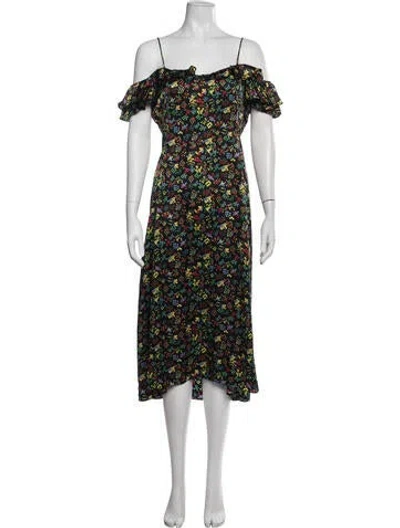 Pre-owned Hvn Silk Midi Length Dress In Multicolor