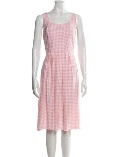 Pre-owned Hvn Silk Midi Length Dress In Pink