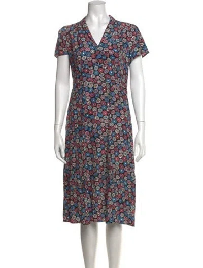 Pre-owned Hvn Silk Midi Length Dress In Pink