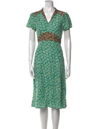 Pre-owned Hvn Silk Midi Length Dress W/ Tags In Multi