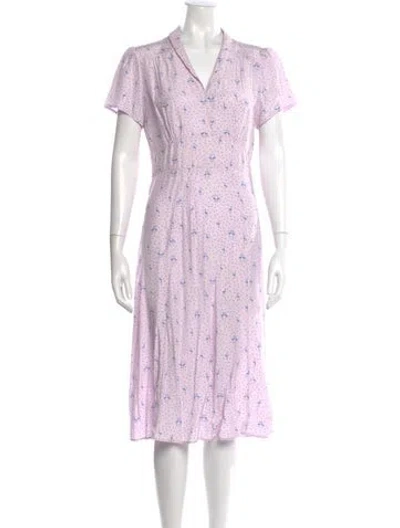 Pre-owned Hvn Silk Midi Length Dress W/ Tags In Pink