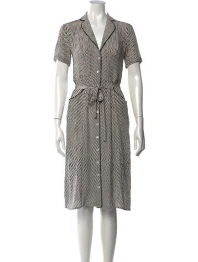 Pre-owned Hvn Silk Midi Length Dress In White