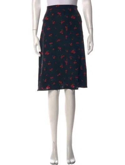 Pre-owned Hvn Silk Midi Length Skirt In Multicolor