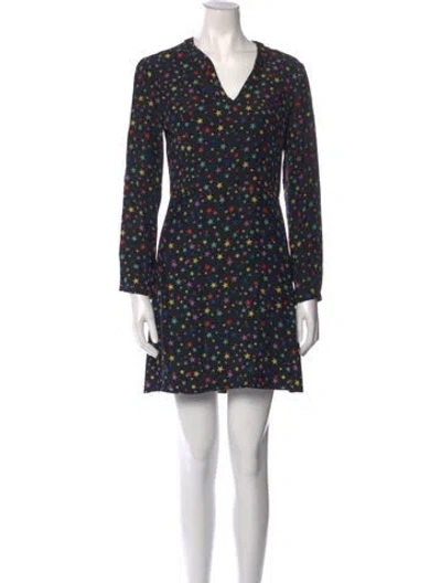 Pre-owned Hvn Silk Mini Dress In Black