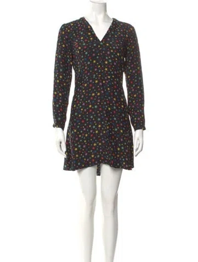 Pre-owned Hvn Silk Mini Dress In Black