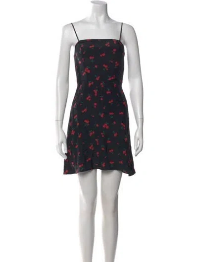 Pre-owned Hvn Silk Mini Dress In Black