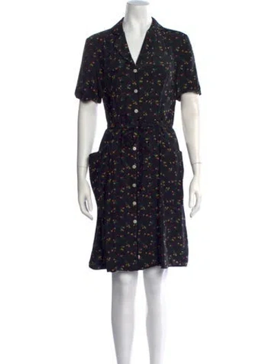 Pre-owned Hvn Silk Mini Dress In Black
