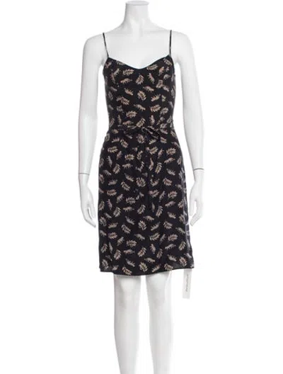 Pre-owned Hvn Silk Mini Dress In Black