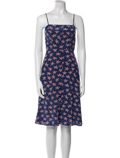 Pre-owned Hvn Silk Mini Dress In Blue