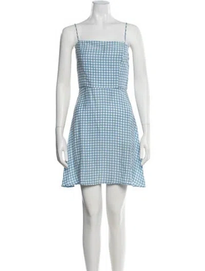 Pre-owned Hvn Silk Mini Dress In Blue