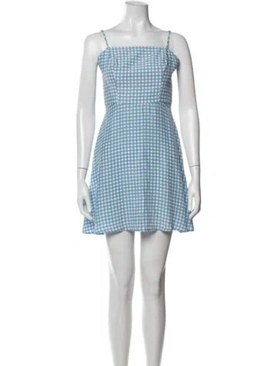 Pre-owned Hvn Silk Mini Dress In Blue