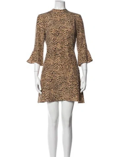 Pre-owned Hvn Silk Mini Dress In Brown