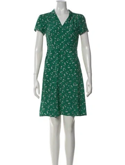 Pre-owned Hvn Silk Mini Dress In Green