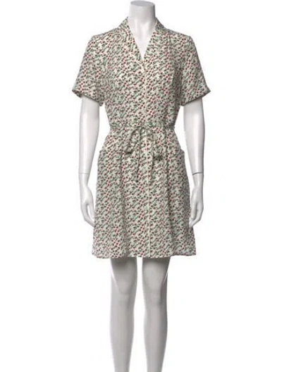 Pre-owned Hvn Silk Mini Dress In Green