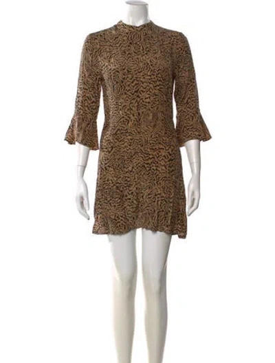 Pre-owned Hvn Silk Mini Dress In Neutral