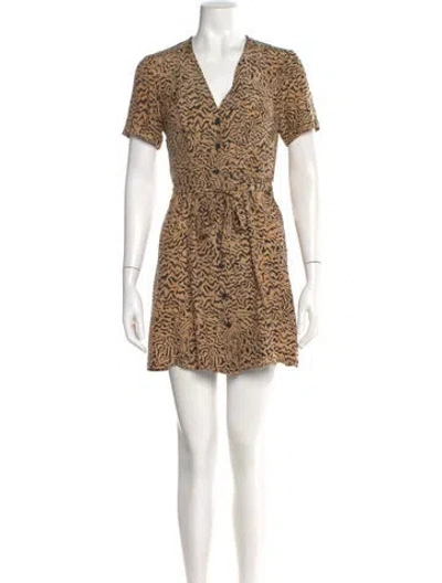 Pre-owned Hvn Silk Mini Dress In Neutral